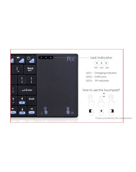 Authentic Rii Mini K12+ 2.4GHz Wireless Qwerty Keyboard