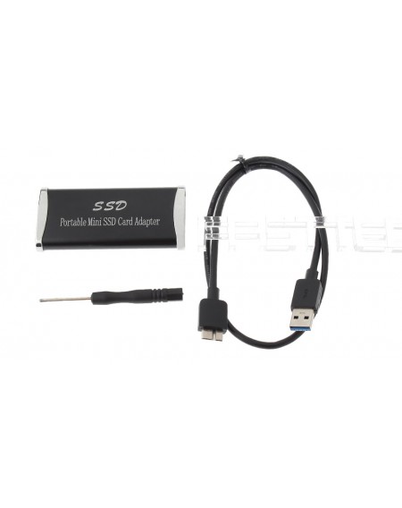USB 3.0 Mini PCI-E / mSATA SSD External Case HDD Enclosure