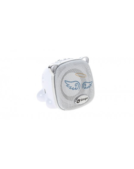 F7 Rechargeable Mini HiFi Speaker w/ FM Transmitter (White)