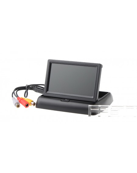 4.3" TFT LCD Folding Car Rearview Monitor + Adjustable Camera w/ 4*LED