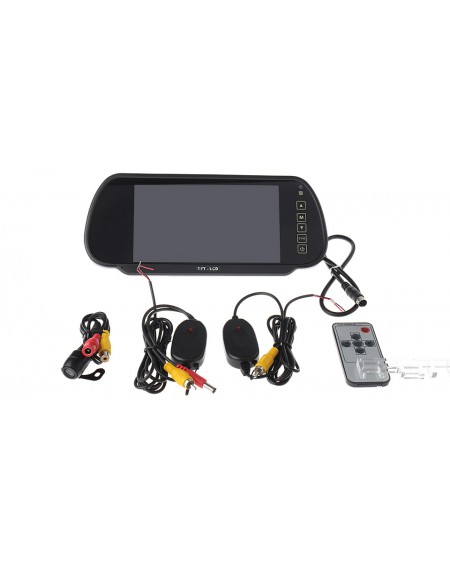 7" TFT LCD Car Rearview Monitor w/ LCD Remote + Wing Shaped Camera Kit