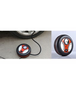 Tire Styled Portable Car Air Pump w/ Pressure Gauge